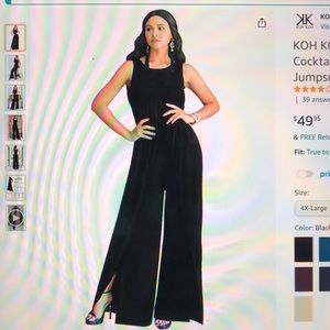 Koh Koh Women’s Sleeveless Cocktail Wide Leg Jumpsuit size 3X